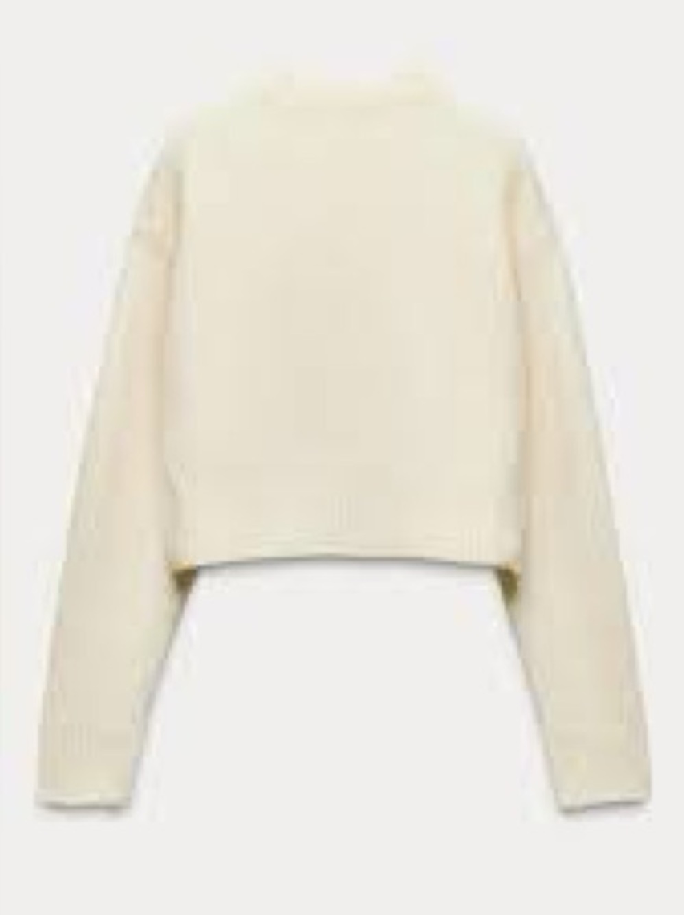 Zara Cream Chunky‎ Knit Cropped Sweater Boxy Fit Womens Small